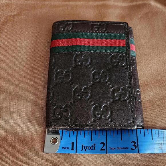 Men's Gucci GG Brown Leather Bifold Card Wallet. - Picture 10 of 10